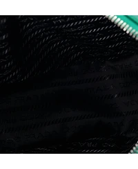 Pre-Owned Prada Mini Triangle Logo Wristlet Pouch Embossed Saffiano Leather