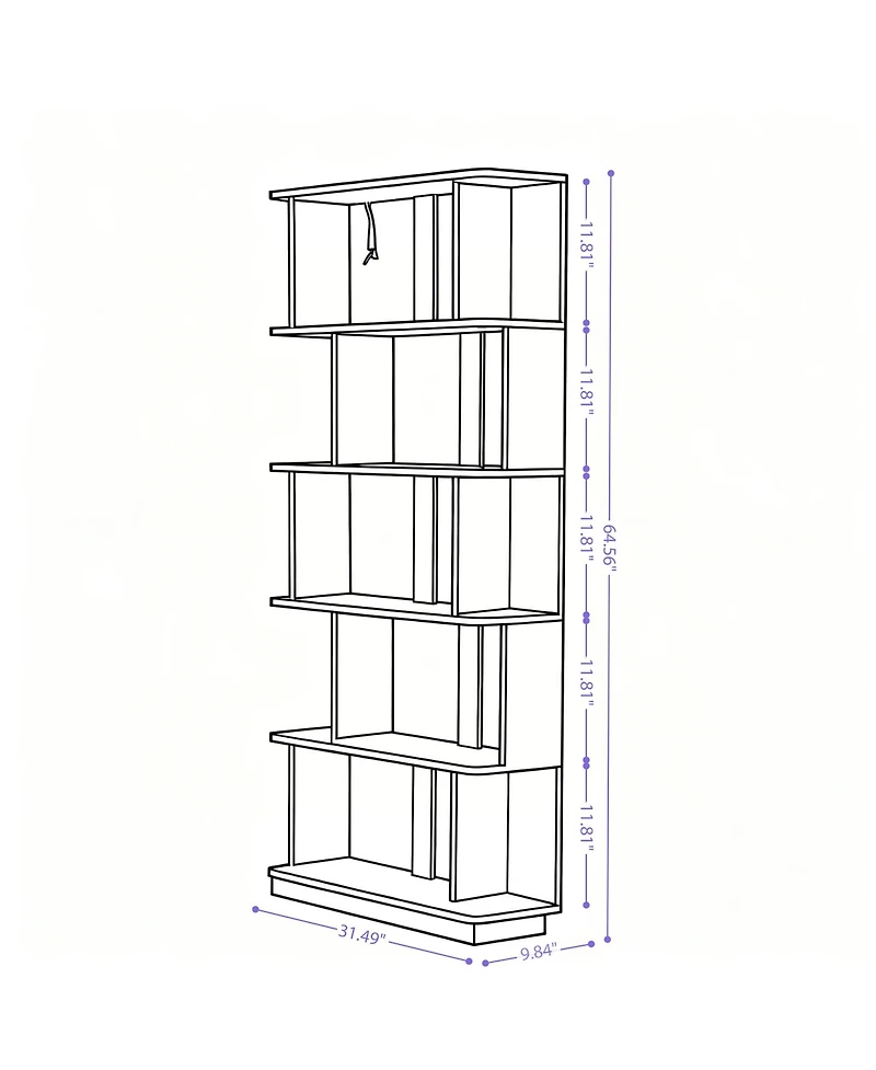 Rainsken 5-Tier Bookcase