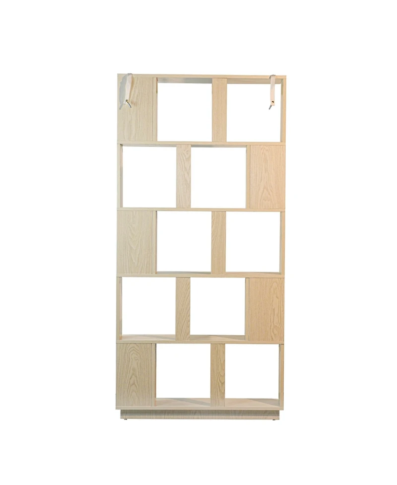Rainsken 5 Tier Wood Modern Open Storage Feature Bookcase
