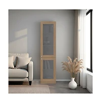 Depot E-Shop Surry Tall Bookcase 71" H with 2 Fluted Panel Doors and Five Interior Shelves