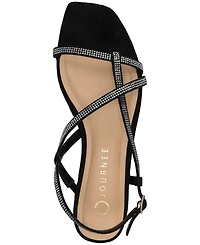 Journee Collection Women's Francis Strappy Glitter Flat Sandals