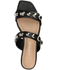 Journee Collection Women's Frida Studded Slide Flat Sandals