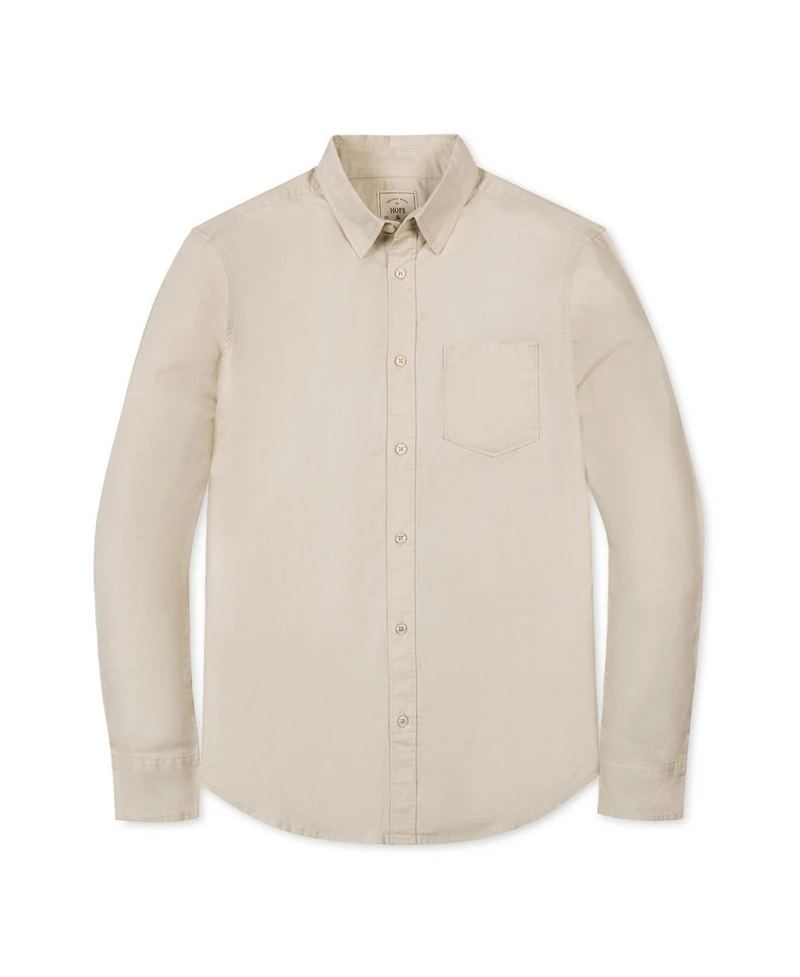Hope & Henry Men's and Long Sleeve Solid Linen Shirt