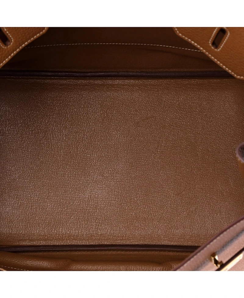 Pre-Owned HERMES Birkin 35 Handbag Brown Togo with Gold Hardware