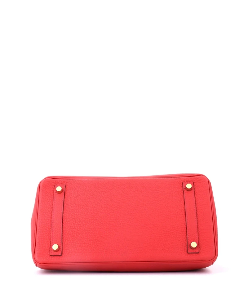 Pre-Owned HERMES Birkin 30 Handbag Red Togo with Gold Hardware