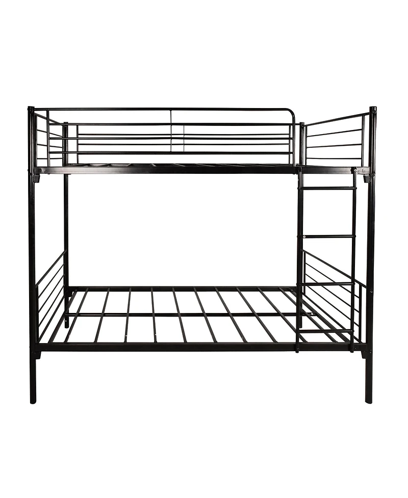 flynama Twin Over Twin Metal Bunk Bed Ladder Storage No Box Spring