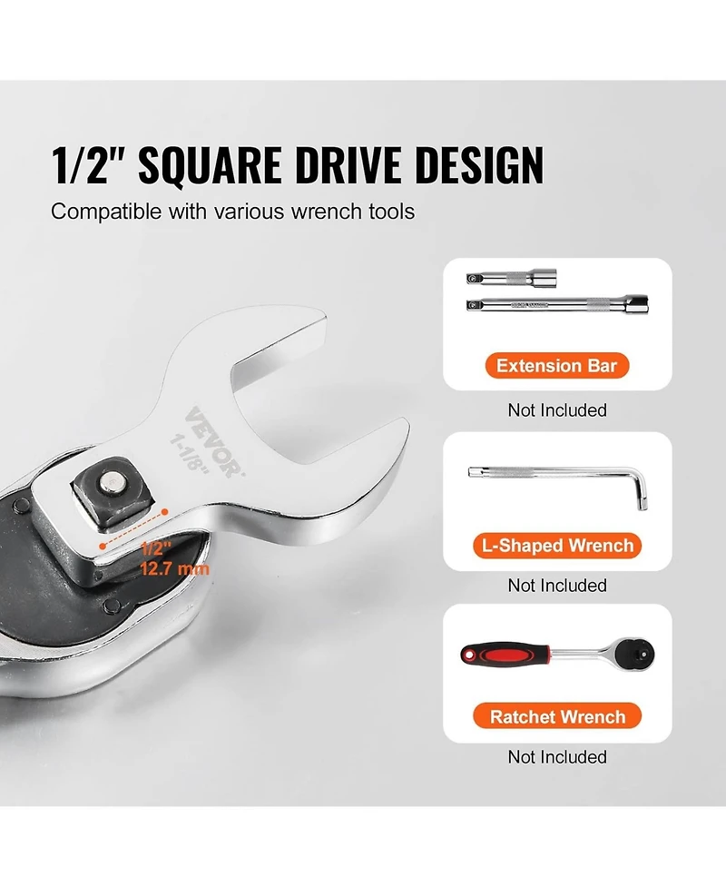 Xdovet Crowfoot Wrench Set, 1/2" Drive 14-Piece Sae (1-1/16"