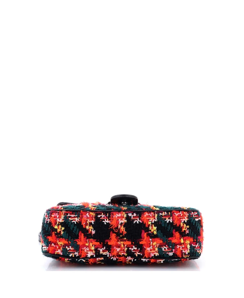 Pre-Owned Gucci Small Gg Marmont Flap Bag Tweed