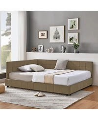 flynama Full Size Velvet Tufted Daybed Backrest