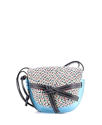 Pre-Owned Loewe Small Gate Shoulder Bag Leather with Raffia