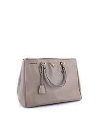 Pre-Owned Prada Large Double Zip Lux Tote Saffiano Leather
