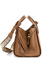 Pre-Owned Loewe Compact Monochrome Hammock Bag Leather with Logo Jacquard Strap