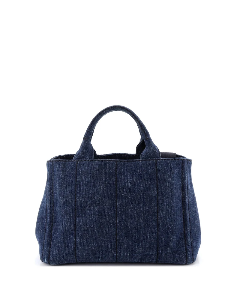 Pre-Owned Prada Mini Canapa Convertible Tote Denim