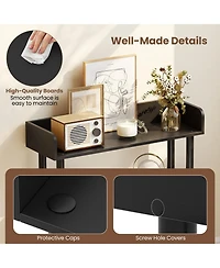 Slickblue 3-Tier Bookshelf with Anti-Tipping Kit and Industrial Storage Unit for Living