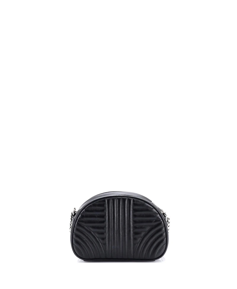 Pre-Owned Prada Small Dome Crossbody Bag Diagramme Quilted Leather