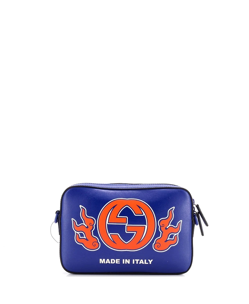 Pre-Owned Gucci Small Ny Dragons Camera Crossbody Bag Printed Leather