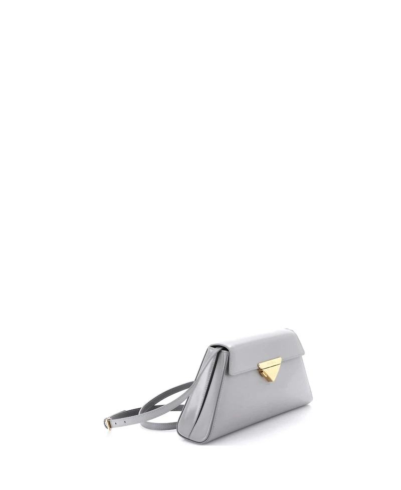 Pre-Owned Prada Trapezoid Flap Shoulder Bag Brushed Leather