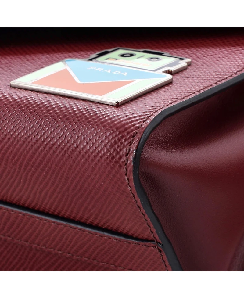 Pre-Owned Prada Small Robot Patches Envelope Flap Chain Shoulder Bag Saffiano Leather