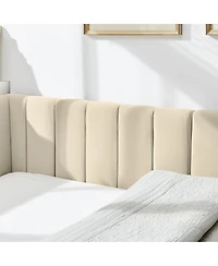 flynama Velvet Tufted Daybed Backrest Armrest