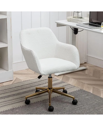 Rainsken Modern Teddy Fabric Home Office Chair
