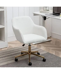 Rainsken Modern Teddy Fabric Home Office Chair