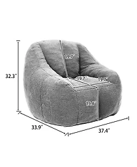 Clihome Bean Bag Sofa with Tufted Soft Stuffed Filling, Comfy Cozy Chairs