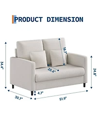 gaomon 51.9" Sofa Accent Chair, Chenille Loveseat for Bedroom