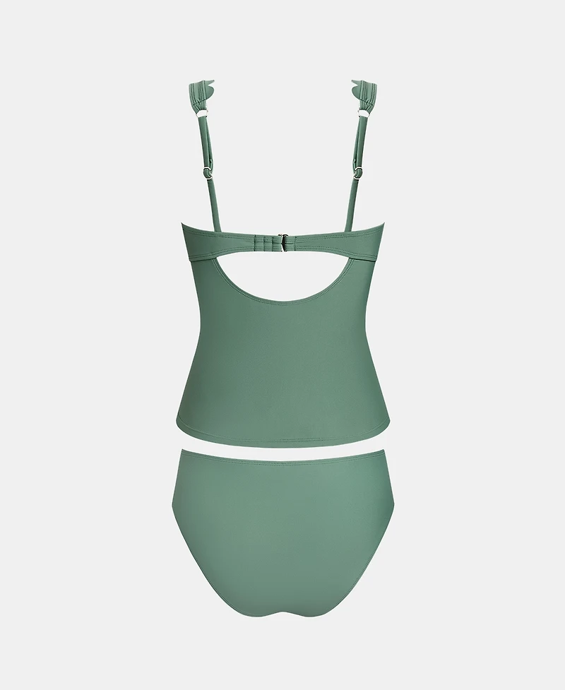 Cupshe Women's V-Neck Adjustable Straps Tankini Set