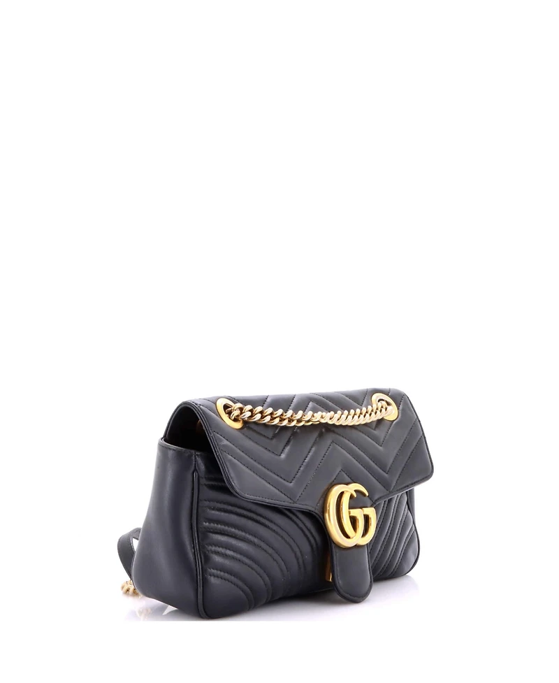Pre-Owned Gucci Gg Marmont Flap Bag Matelasse Leather