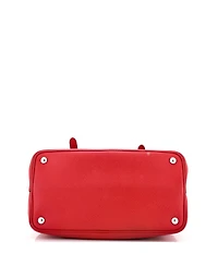 Pre-Owned Prada Medium Half Flap Double Turn Lock Satchel Saffiano Leather