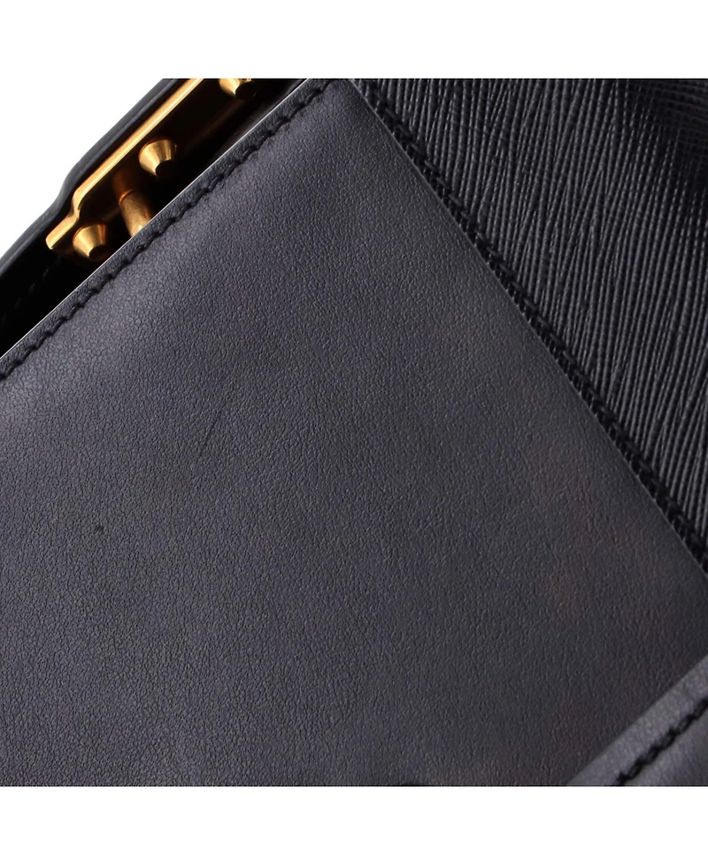 Pre-Owned Prada Large Cahier Crossbody Bag Leather and Saffiano Leather