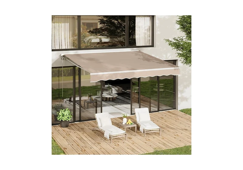 Aecojoy 16'x10' Manual Retractable Awning Sun Shade, Patio Canopy