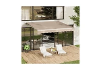 Aecojoy 16'x10' Manual Retractable Awning Sun Shade, Patio Canopy