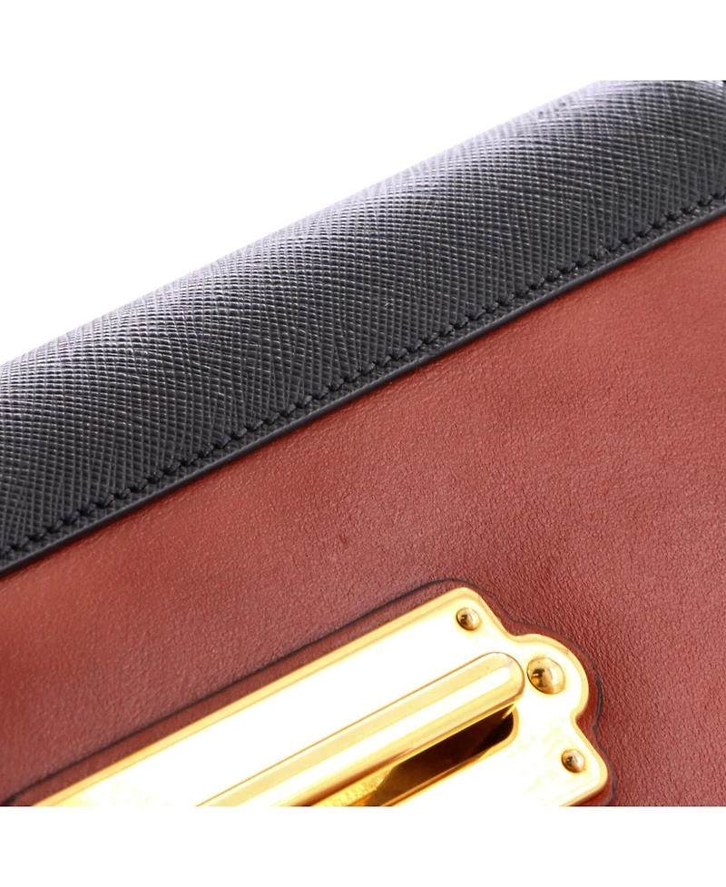 Pre-Owned Prada Cahier Chain Clutch City Calf and Saffiano