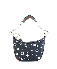 Pre-Owned Gucci Mini Attache Shoulder Bag Grommet Embellished Leather