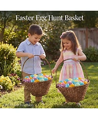 Best Choice Products Easter Basket, Woven Basket for Kids w/ Collapsible Handle
