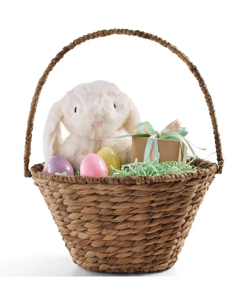 Best Choice Products Easter Basket, Small Woven Basket for Kids w/ Collapsible Handle, Tapered Shape