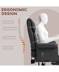 Boyel Living Executive Office Chair Pu Leather Ergonomic Desk Reclining Footrest Lumbar Support