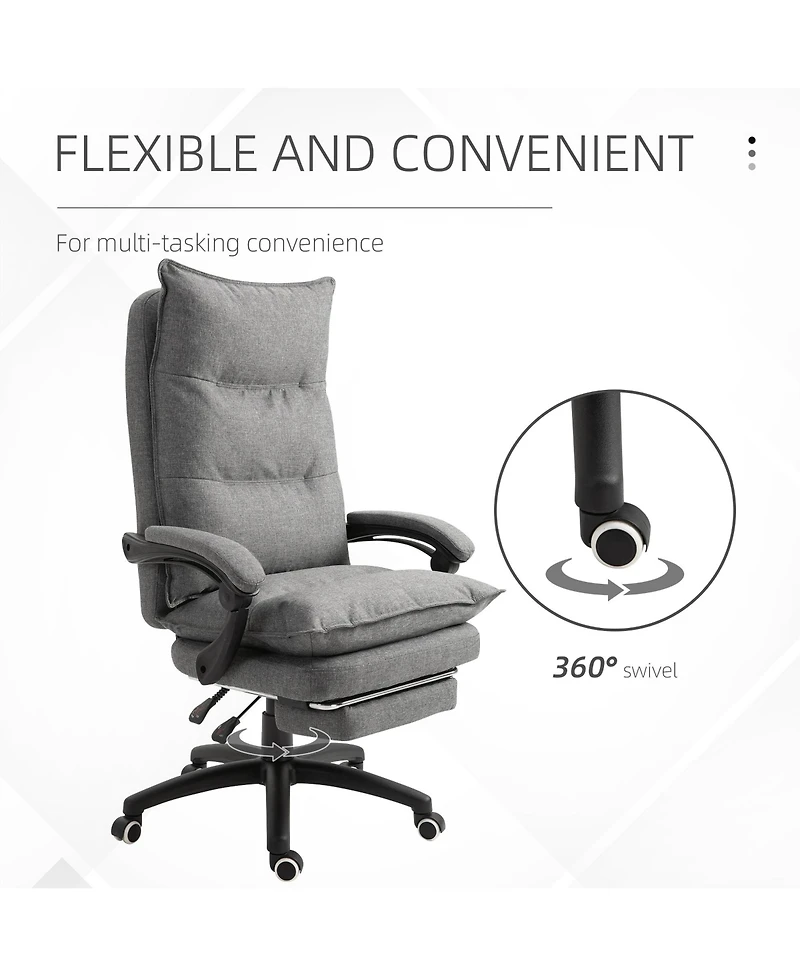 Boyel Living 360degree(s) Swivel Executive Home Office Chair with Adjustable Height and Retractable Footrest