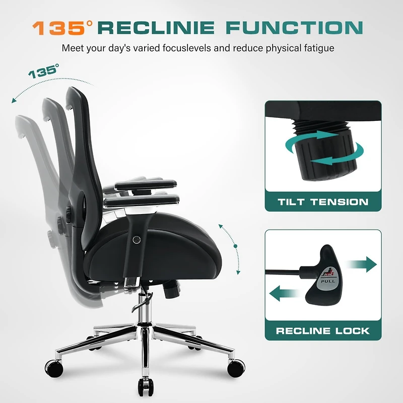 Boyel Living Executive Massage Office Chair with 4 Vibration Points and Heated Recline