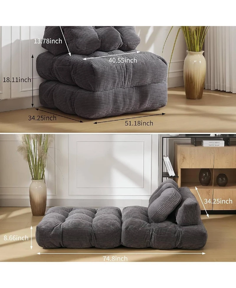 gaomon Folding Sofa Bed,Convertible Sleeper Chair with Pillow