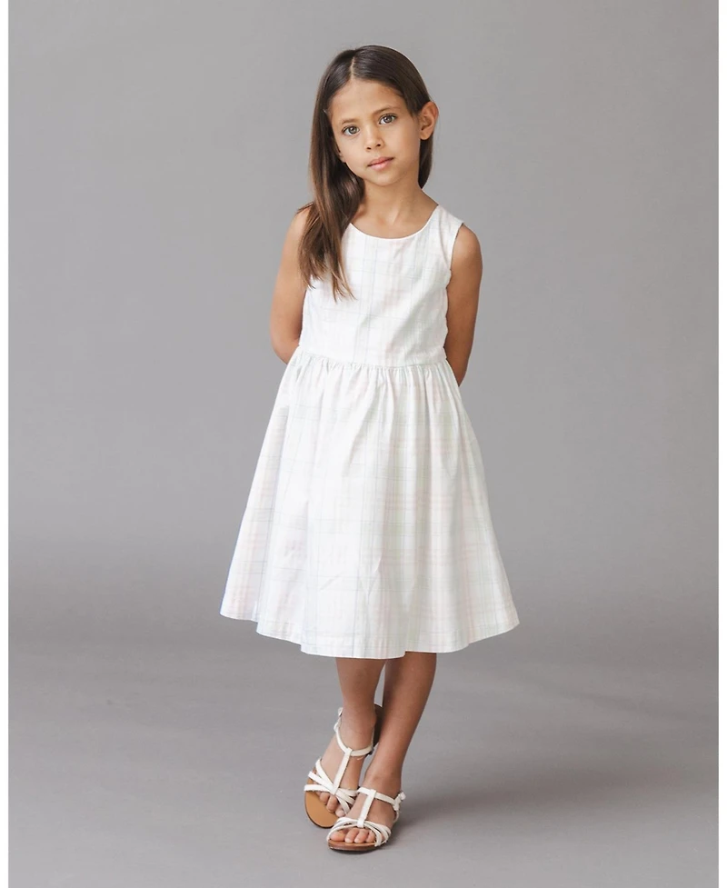 Hope & Henry Toddler Girls and Organic Stretch Poplin Button Back Party Dress