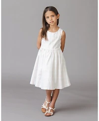 Hope & Henry Toddler Girls and Organic Stretch Poplin Button Back Party Dress