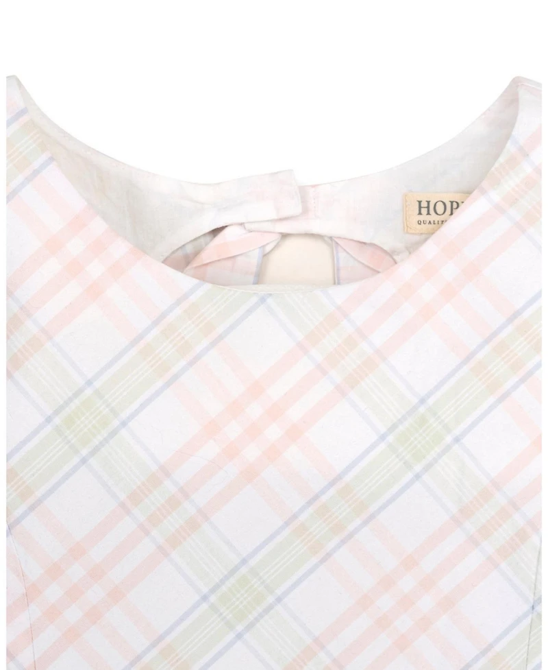 Hope & Henry Little and Big Girls' Organic Stretch Poplin Button Back Party Dress