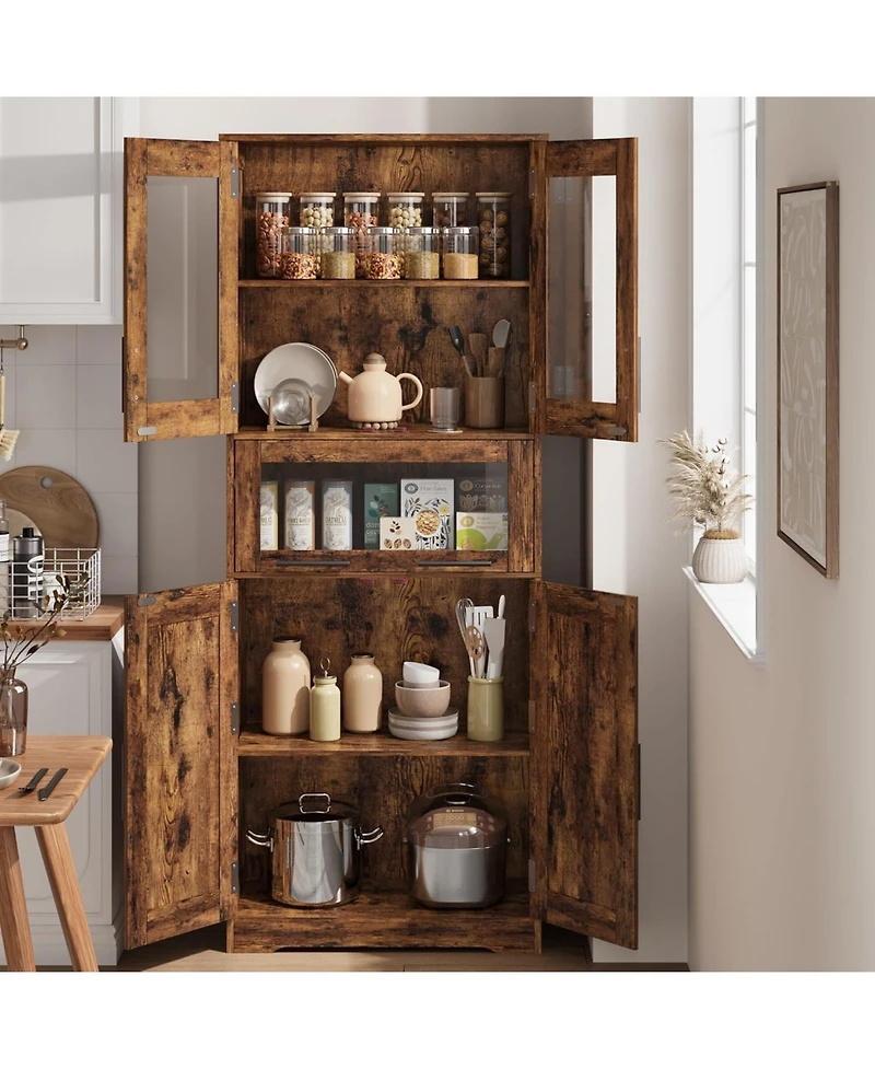 gaomon Tall Bathroom Cabinet, Storage Cabinet with Door and Drawer, Adjustable Shelf, Freestanding for Laundry Room, Kitchen