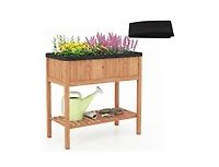 Slickblue Raised Wooden Garden Bed with Storage & 220 lb Capacity