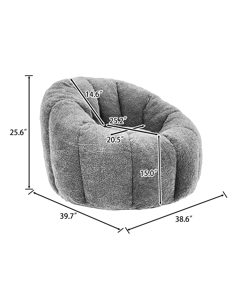 Clihome Bean Bag Sofa Chair with Armrests, High-Density Foam-Filled Lounge