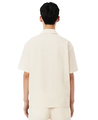 Lacoste Men's Relaxed-Fit Seersucker Waffle Hawaii Collar Shirt