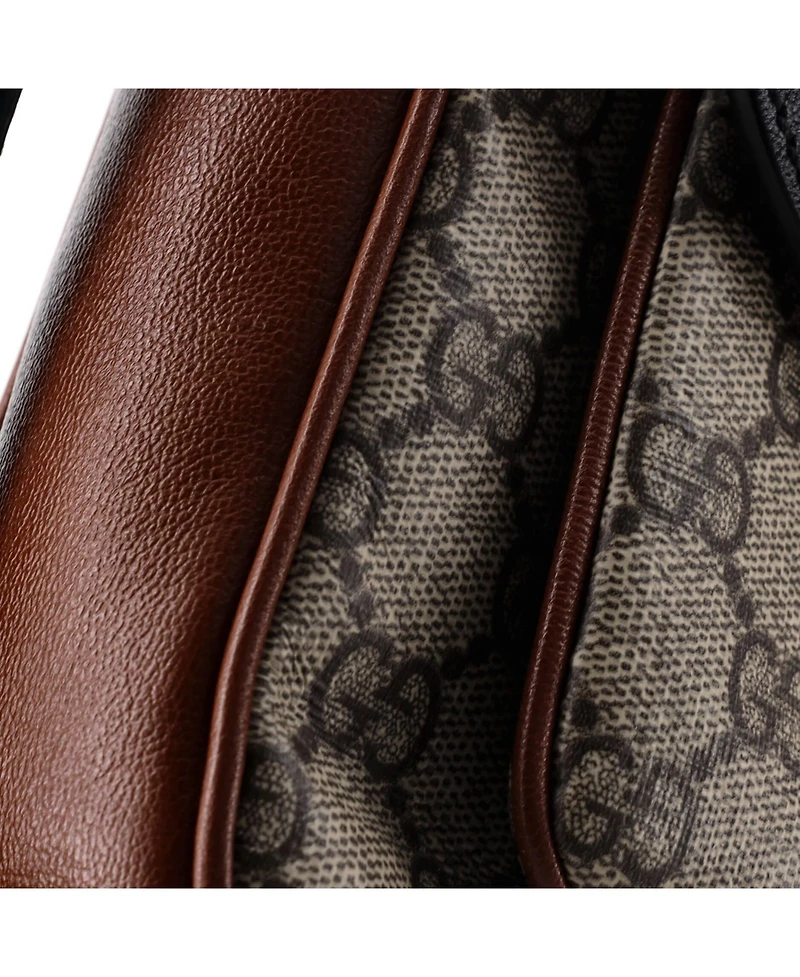 Pre-Owned Gucci Small Padlock Front Pocket Flap Shoulder Bag Gg Coated Canvas and Leather