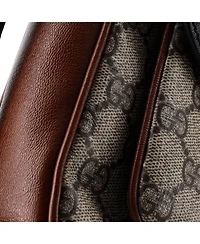 Pre-Owned Gucci Small Padlock Front Pocket Flap Shoulder Bag Gg Coated Canvas and Leather